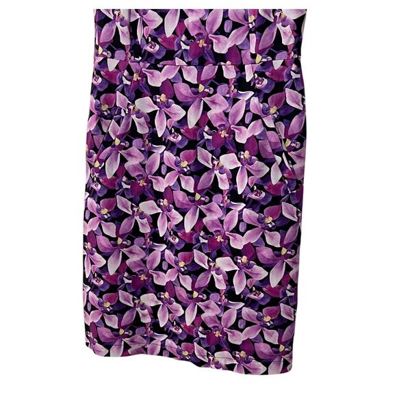 Lands' End Womens 10 Dress Knee Length Sleeveless Purple Iris Floral Stretch - Picture 7 of 12